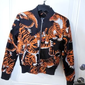 Straight To Hell Tiger Animal Print Bomber Jacket Punk Japanese XS
